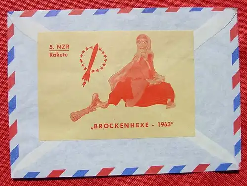 () Deutscher Raketenflug Zucker Rakete 1963, Kuvert mit Vignetten u. Sonderstempeln. Mauritius-Club 37. Versandkosten ab Euro 1,20