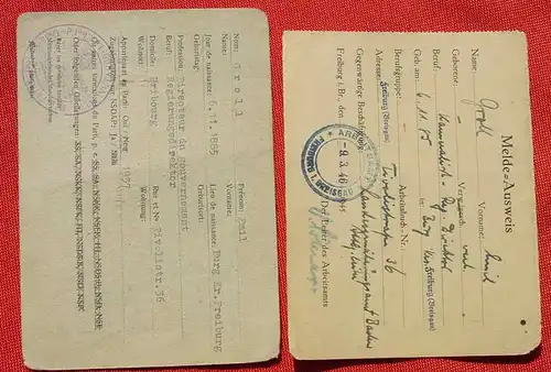 (1047349) Dokument um 1946 mit Hinweis auf NSDAP Mitgliedschaft. Siehe bitte Bilder u. Beschreibung