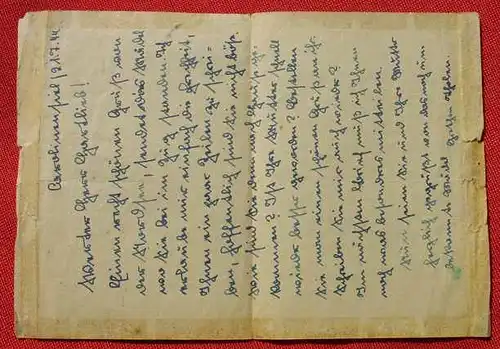 () Feldpostbrief mit Kalendarium 1943. Carolinensiel 22. 7. 1944. Siehe bitte Bilder u. Beschreibung