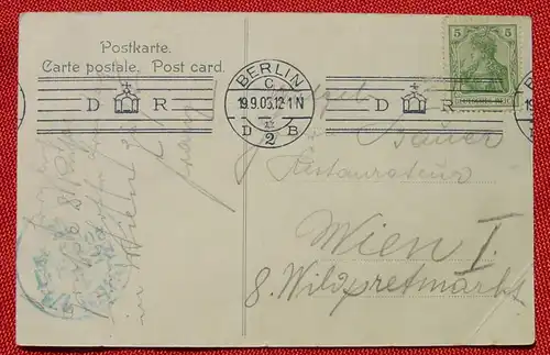 () Berlin, Siegessäule, Bandstempel Berlin D-Krone-R 1903. Siehe bitte Bilder u. Beschreibung