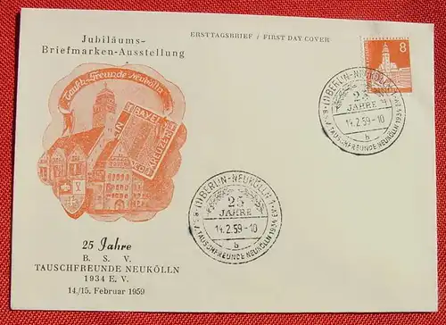 (1047474) Brief Tauschfreunde Neukölln. 25 Jahre B.S.V. 14. 2. 1959, siehe bitte Bild
