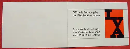 () Faltblatt "Erste Weltausstellung des Verkehrs München 1965", siehe bitte Beschreibung u. Bilder