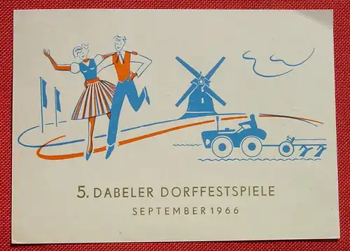 (1047520) Dabel / 5. Dabeler Dorffestspiele 1966. Sonderstempel, siehe bitte Beschreibung u. Bild
