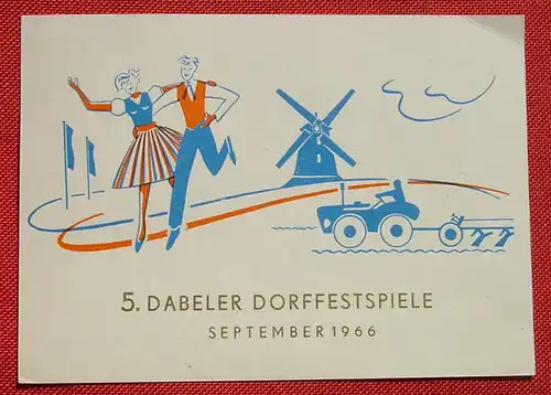 () Dabel / 5. Dabeler Dorffestspiele 1966. Sonderstempel, siehe bitte Beschreibung u. Bild