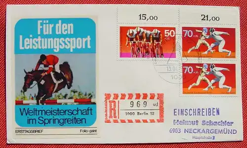 (1047525) Brief-Einschreiben, Berlin 13. 4. 1978, mit Sportmarken, siehe bitte Bild