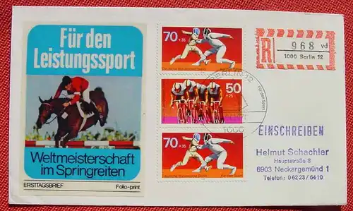 (1047527) Brief-Einschreiben, Berlin 13. 4. 1978, mit Sportmarken, siehe bitte Bild