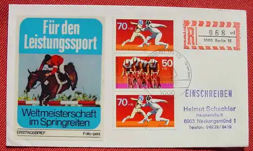 () Brief-Einschreiben, Berlin 13. 4. 1978, mit Sportmarken, siehe bitte Bild