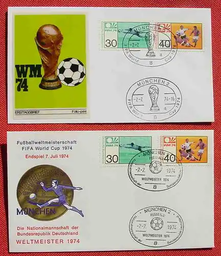(1047529) 2 Briefe Fußball-WM 1974 mit Sonderstempeln. Saubere Belege, siehe bitte Bild