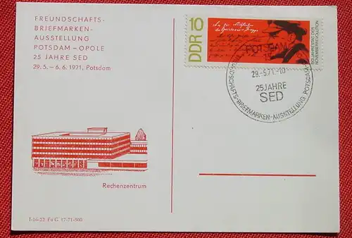 (1047540) Briefmarkenausstellung Potsdam 1971, Sonderstempel. Rückseite blanko. Siehe bitte Bild