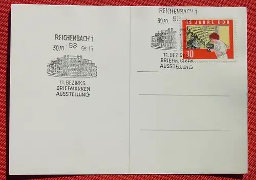 () Briefmarkenausstellung Reichenbach 1966, Sonderstempel. Höhere Textilfachschule. Siehe bitte Bilder