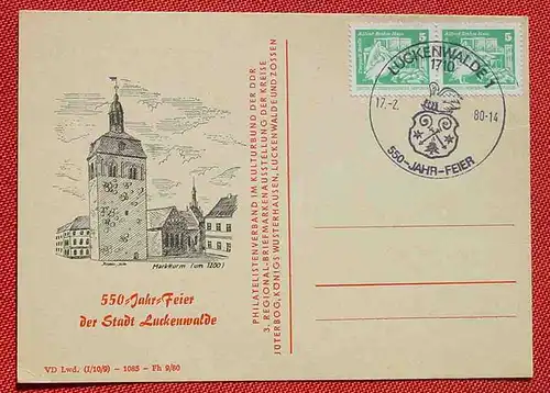 (1047554) Postkarte 550-Jahrfeier Luckenwalde mit Sonderstempel. Rückseite blanko. TOP Zustand. Siehe bitte Bild