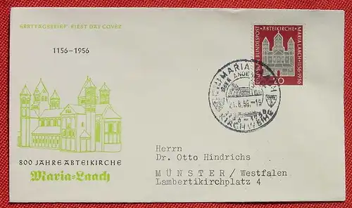 (1047572)  Brief FDC "Maria Laach", Mi. 238, 24. 8. 1956, siehe bitte Bild