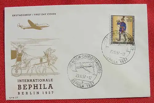 () FDC / Ersttagsbrief BEPHILA Berlin 1957 (23. 10. 1957), siehe bitte Bild