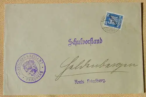 (1047660) Briefkuvert, Friedberg Hessen, Dienstmarke, 1927, siehe bitte Bild, Rückseite blanko