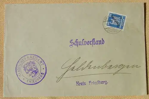 () Briefkuvert, Friedberg Hessen, Dienstmarke, 1927, siehe bitte Bild, Rückseite blanko