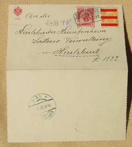 () Faltbrief, Ganzsache, Österreich, klarer Stempel Semmering 13. 12. 1907, siehe bitte Bilder