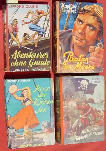 (1047224) 7 x alte Piraten-Abenteuer-Bücher. LBs. Siehe bitte unbedingt Beschreibung und Bilder !