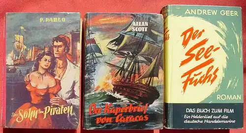 (1047246) 7 x alte Piraten-Abenteuer-Bücher. LBs. Siehe bitte unbedingt Beschreibung und Bilder !