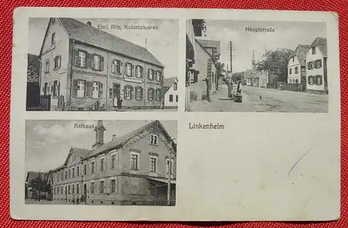 (1047252) Linkenheim, alte Ansichtskarte, um 1930, siehe bitte Beschreibung u. Bilder (PLZ 76351)