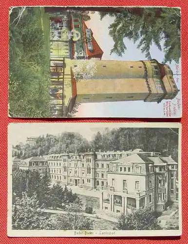 (1047255) Zwei alte Postkarten, Baden-Baden, 1934, siehe bitte Beschreibung u. Bilder