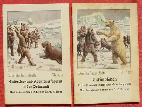 (1046961) 2 alte Hefte über Polarfahrten. Expedition. Dr. E. K. Kane. Siehe bitte Beschreibung u. Bild