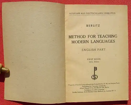 () Berlitz „First Book“ English Part. Berlin 1941. Siehe bitte Beschreibung u. Bilder