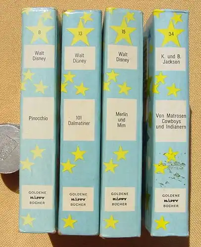 (1046905) Vier Büchlein „Goldene Happy Bücher“ Delphin-Verlag, siehe bitte Beschreibung u. Bilder