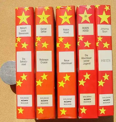(1046906) Fünf Büchlein „Goldene Happy Bücher“ Delphin-Verlag, siehe bitte Beschreibung u. Bilder