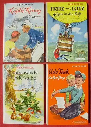 (1046910) 9 alte Jugendbücher aus dem Schneider Verlag, ab 1950-er Jahre, siehe bitte Bilder u. Beschreibung