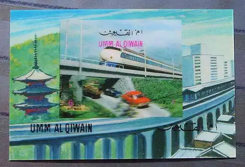 (1046941) Eisenbahn, UMM AL QIWAIN, 3D-Bild, 1972, TOP Zustand, siehe bitte Bild