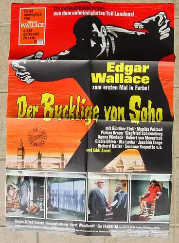(1046887) Original Filmplakat. Edgar Wallace "Der Bucklige von Soho". Siehe Beschreibung und Bild