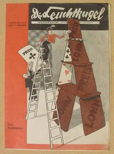 () Satire Zeitschrift „Die Leuchtkugel“ 1947, 16 S., ca. 21 x 29 cm. # Humor. Siehe bitte Bilder