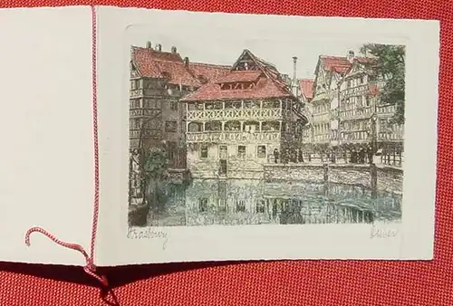 () Faltkarte mit Lithographie Strasbourg v. Hubert (?), Format ca. 12 x 8,5 cm, siehe bitte Bilder