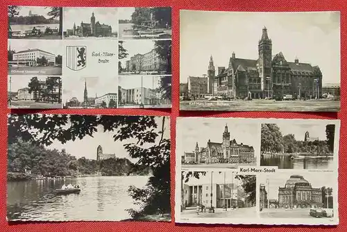 () Chemnitz, Sachsen, 4 x Karl-Marx-Stadt, siehe bitte Bilder, z. T. Gebrauchsspuren