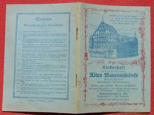 (1046660) Heimatkunde. Alte Bauernschaenke Assmannshausen, Liederheft, 64 Seiten, siehe bitte Bilder # Ruedesheim