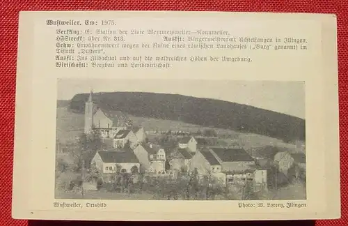 (1046688) Heimatbeleg Wustweiler Saarland, Postkarte mit montiertem Bild, siehe bitte Bilder und Beschreibung !