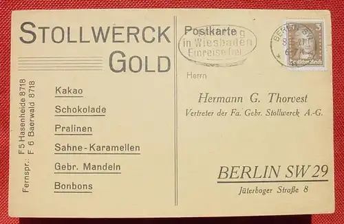(1046692) Reklame, Werbung, Stollwerk, Schokolade, Berlin 1927, siehe bitte Bilder
