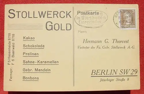 () Reklame, Werbung, Stollwerk, Schokolade, Berlin 1927, siehe bitte Bilder