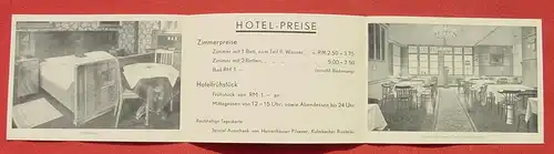 (1046733) Heimatbeleg, Hannover Hotel Petri, Postkartenformat, Faltprospekt, 1930-er Jahre, siehe bitte Bilder