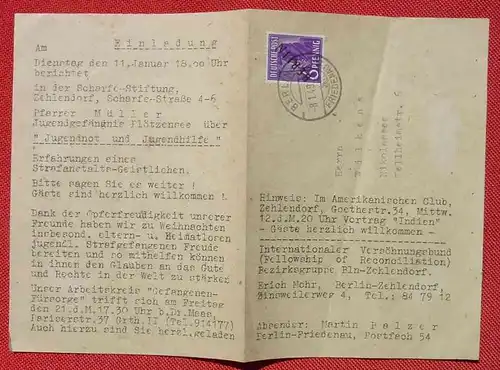 (1046754) Heimatbeleg, Stpl. u. Marke Berlin, Friedenau 1949, siehe bitte Bilder