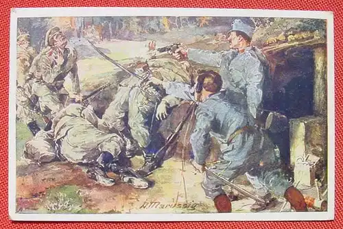 (1046776) "Aus dem Goldenen Buche der Armee" Telephonpatrouille 1. Weltkrieg, Karte fuer Rotes Kreuz, siehe bitte Bilder