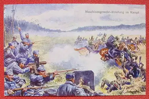 (1046777) Maschinengewehr-Abteilung, 1. Weltkrieg, 1915, Karte fuer Rotes Kreuz, No. 130, siehe bitte Bilder