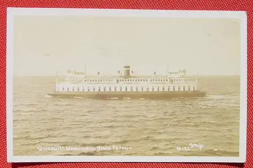 () Alte Foto-Postkarte Quinault Washington State Ferry 1954, siehe bitte Bilder