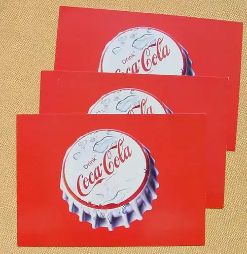 () 3 x Reklamekarten Coca-Cola, Gallery Card, TOP Zustand ! Siehe bitte Bilder # Werbekarte