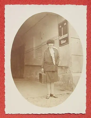 (1046797) Originalfoto Bierreklame Gorkauer Bier 1858. Format ca. 9 x 12 cm, Aufnahme 1920-er Jahre, siehe bitte Bild