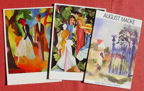 () Kuenstler-AK, 3 x August Macke, siehe bitte Bilder