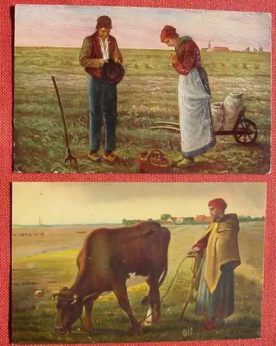 () Kuenstler-AK, 2 x Francois Millet (DEGI u. Wiechmann), siehe bitte Bilder