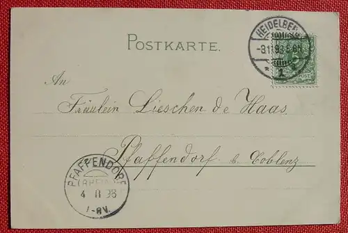 (1046141) Kuenstler-AK 1898 Heidelberg, nach Aquarell v. C. Muench, siehe bitte Bilder