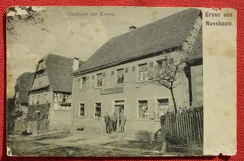 (1045934) Nussbaum, PLZ 75245, Gasthaus zur Krone, 1912, Randmaengel, siehe bitte Bilder