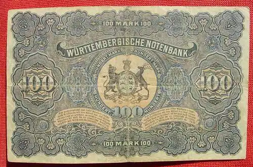 () 100 Mark Stuttgart 1. Jan. 1911. Wuerttembergische Notenbank. Siehe Originalbilder